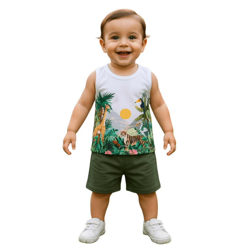 বাচ্চাদের গেঞ্জি সেট ২ পিস (গেঞ্জি+প্যান্ট) (Tank Top)