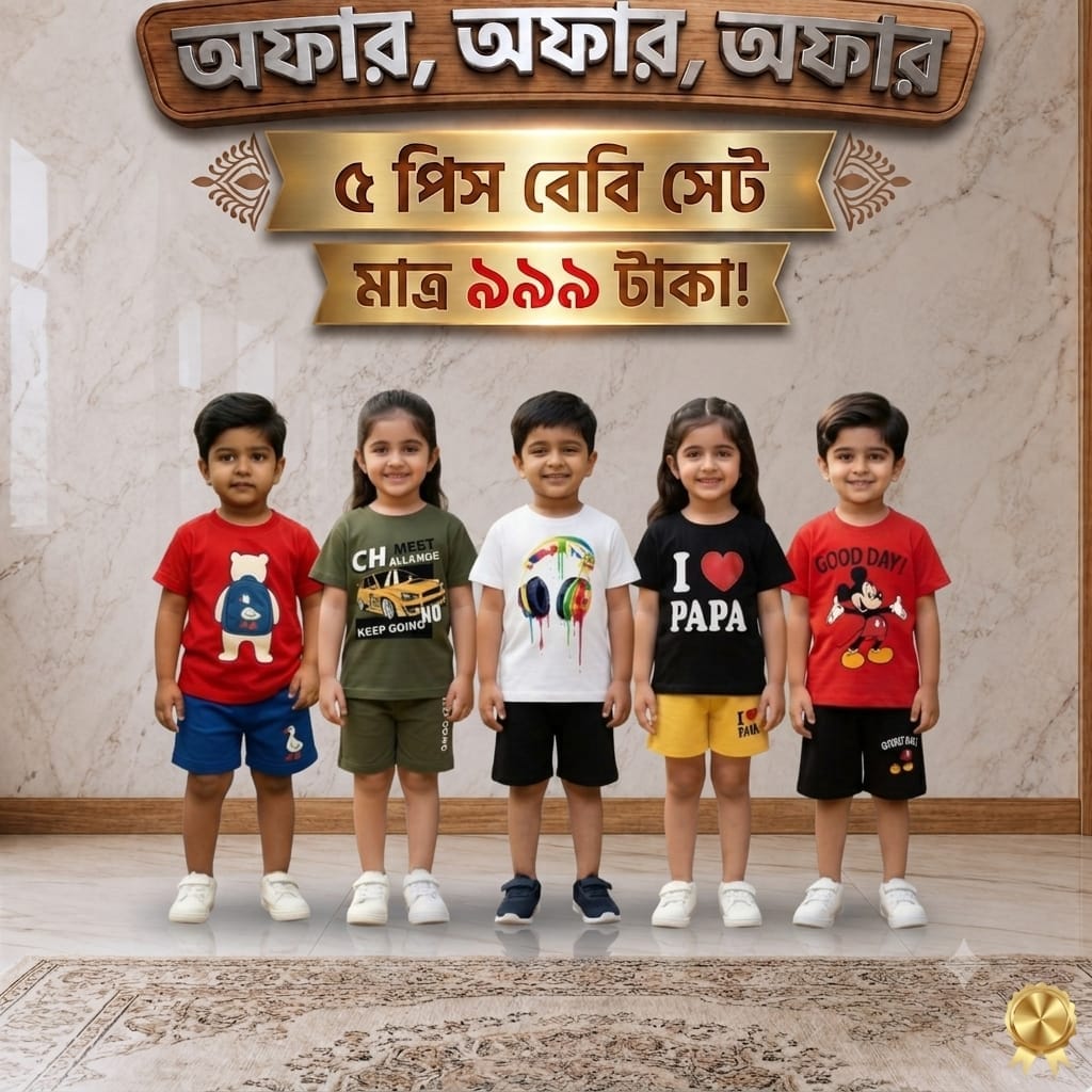 ৫ টি প্রিমিয়াম বেবি সেট কম্বো 💥মাত্র ৯৯৯ টাকায়!💥